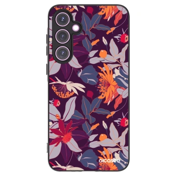 Picasee silikonový černý obal pro Samsung Galaxy A35 5G A356B - Purple Leaf