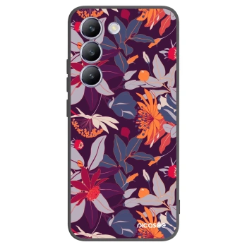 Picasee silikonový černý obal pro Vivo V40 SE 5G - Purple Leaf