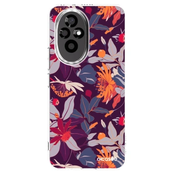 Picasee silikonový průhledný obal pro Honor 200 5G - Purple Leaf