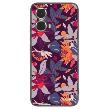 Picasee silikonový černý obal pro Motorola Moto G85 - Purple Leaf