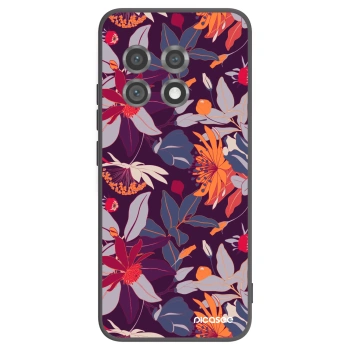 Picasee silikonový černý obal pro OnePlus 11 5G - Purple Leaf