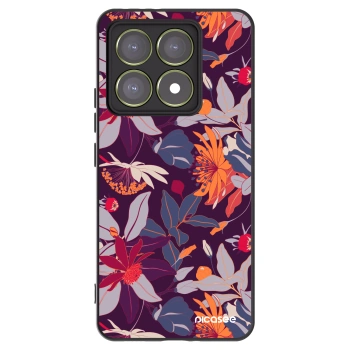 Picasee silikonový černý obal pro Xiaomi 14T - Purple Leaf
