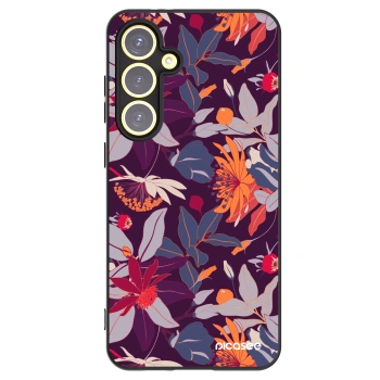 Picasee silikonový černý obal pro Samsung Galaxy S24 FE S721B - Purple Leaf