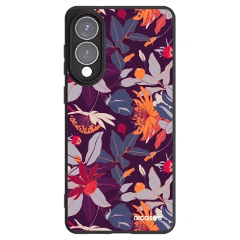Picasee silikonový černý obal pro Samsung Galaxy S25 Edge 5G - Purple Leaf