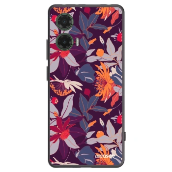 Picasee silikonový černý obal pro Motorola Moto G35 5G - Purple Leaf