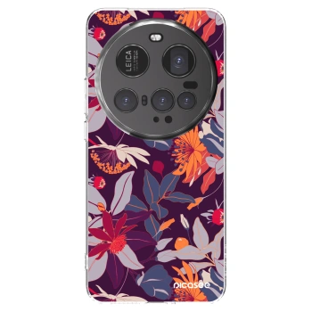 Picasee silikonový průhledný obal pro Xiaomi 15 Ultra - Purple Leaf