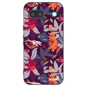 Picasee silikonový černý obal pro Google Pixel 8a - Purple Leaf