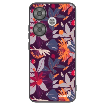 Picasee silikonový černý obal pro Xiaomi Poco F6 - Purple Leaf