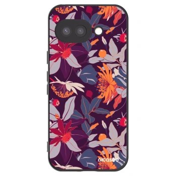 Picasee silikonový černý obal pro Google Pixel 9a - Purple Leaf