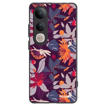 Picasee silikonový černý obal pro Vivo V50 Lite 5G - Purple Leaf