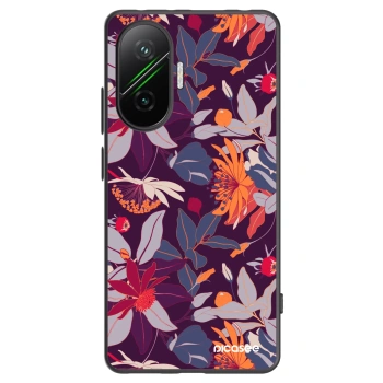 Picasee silikonový černý obal pro Xiaomi Poco F7 5G - Purple Leaf