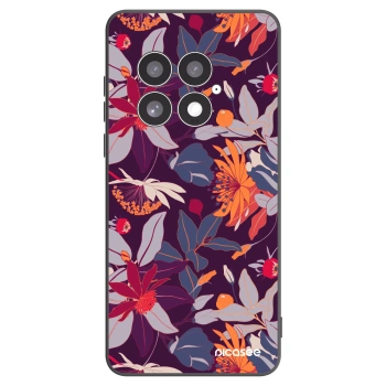 Picasee silikonový černý obal pro OnePlus 13 5G - Purple Leaf