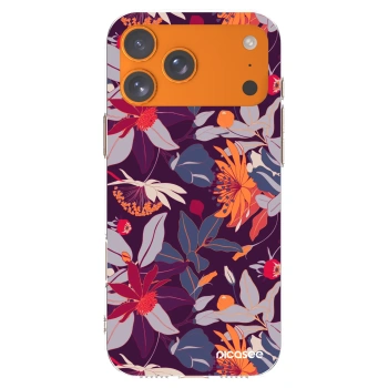 Picasee silikonový průhledný obal pro Apple iPhone 17 Pro Max - Purple Leaf