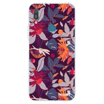 Picasee silikonový průhledný obal pro Huawei Y6 2019 - Purple Leaf