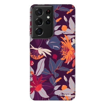 Obal pro Samsung Galaxy S21 Ultra 5G G998B - Purple Leaf
