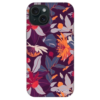 Picasee Fashion Case MagSafe Apple iPhone 15 - Purple Leaf