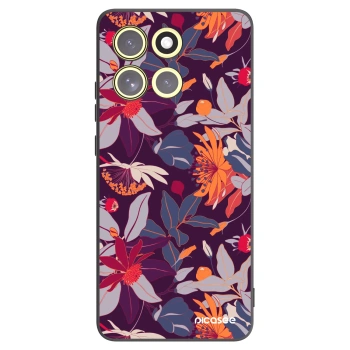 Picasee silikonový černý obal pro Motorola Moto G86 5G - Purple Leaf