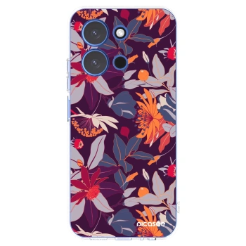 Picasee silikonový průhledný obal pro Xiaomi Redmi 15C 4G - Purple Leaf