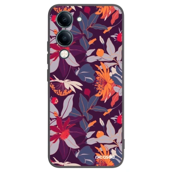Picasee silikonový černý obal pro Vivo Y29s 5G - Purple Leaf