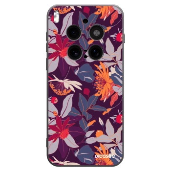 Picasee silikonový černý obal pro Vivo X300 Pro - Purple Leaf
