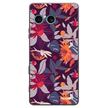 Picasee silikonový černý obal pro Sony Xperia 10 VII - Purple Leaf