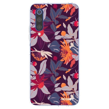 Picasee silikonový průhledný obal pro Xiaomi Mi 9 SE - Purple Leaf