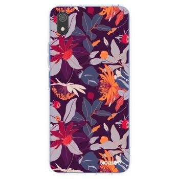 Picasee silikonový průhledný obal pro Xiaomi Redmi 7A - Purple Leaf