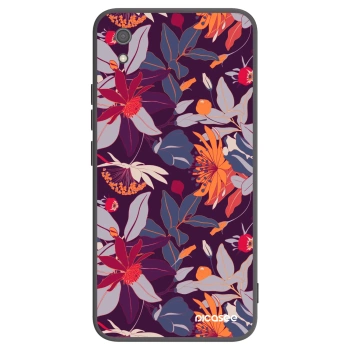 Picasee silikonový černý obal pro Xiaomi Redmi 7A - Purple Leaf