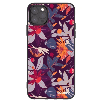 Picasee silikonový černý obal pro Apple iPhone 11 Pro Max - Purple Leaf