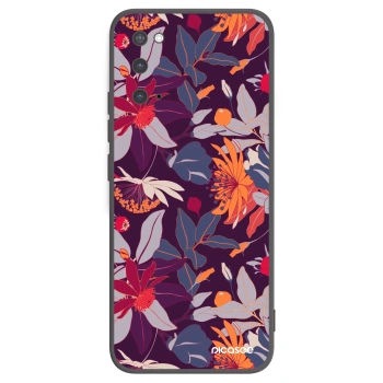 Picasee silikonový černý obal pro Samsung Galaxy S20 G980F - Purple Leaf