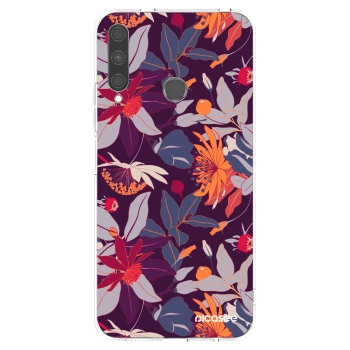 Picasee silikonový průhledný obal pro Huawei P40 Lite E - Purple Leaf