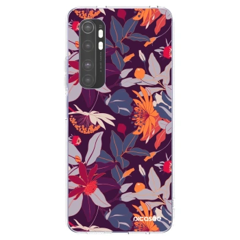 Picasee silikonový průhledný obal pro Xiaomi Mi Note 10 Lite - Purple Leaf