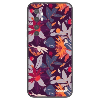 Picasee silikonový černý obal pro Xiaomi Mi Note 10 Lite - Purple Leaf