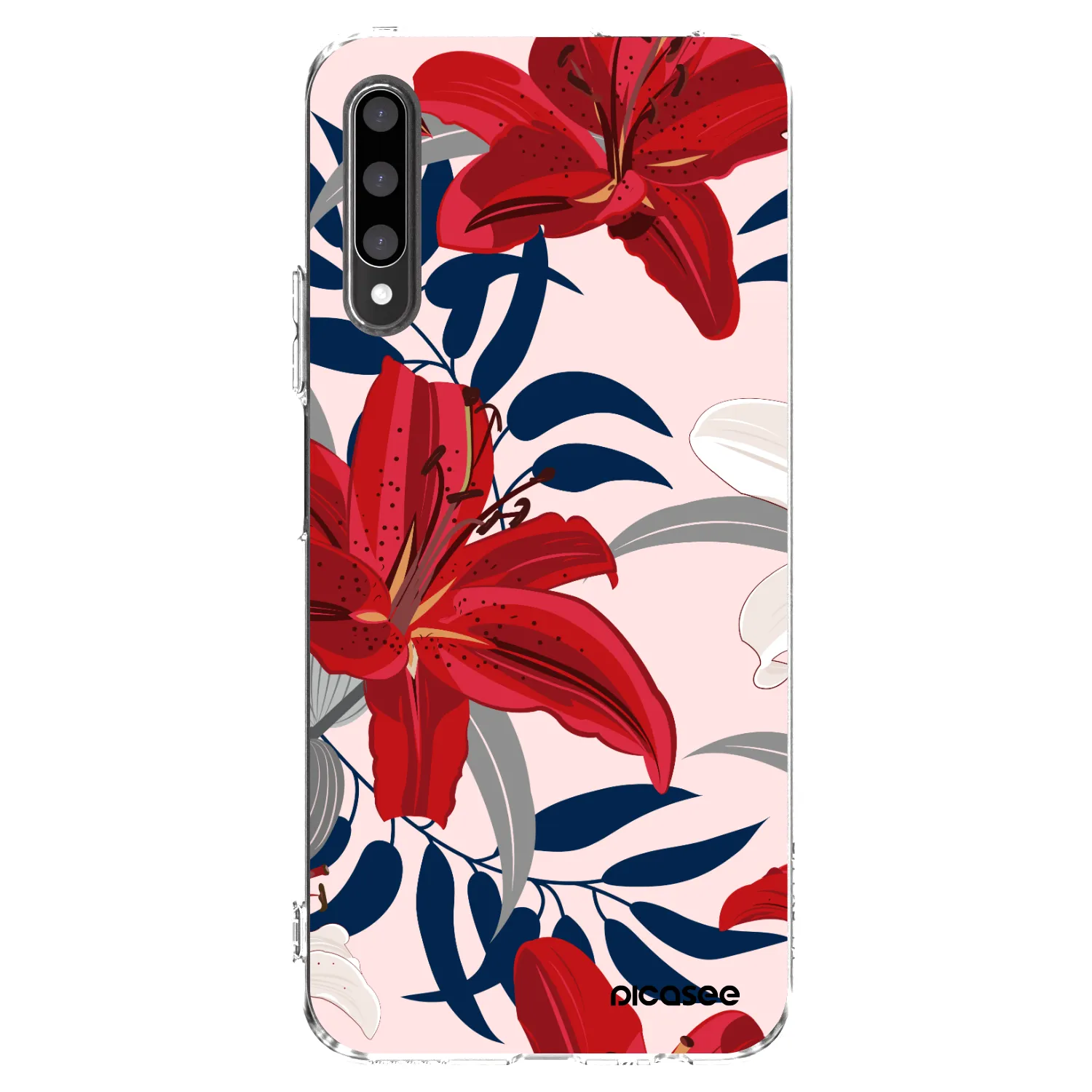Picasee silikonový průhledný obal pro Honor 9X Pro - Red Lily