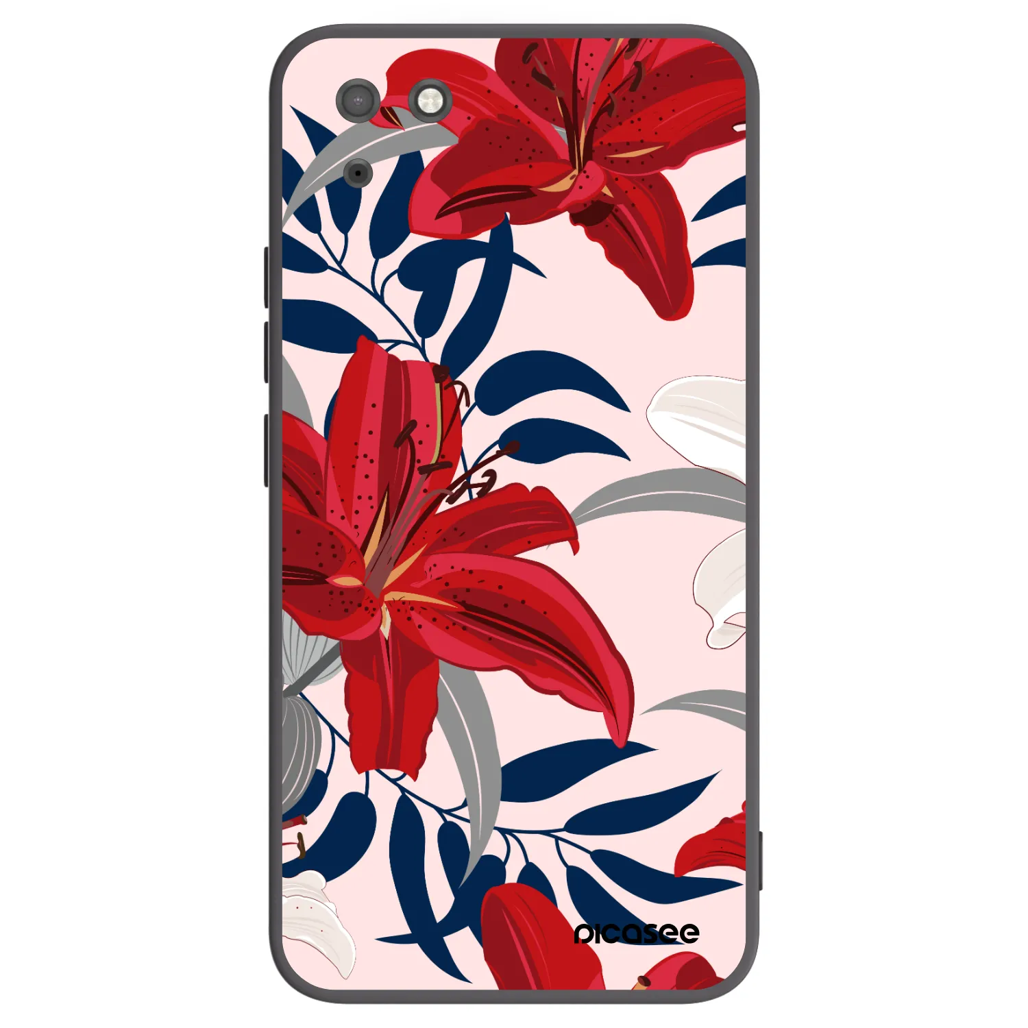 Picasee silikonový černý obal pro Huawei Y5P - Red Lily