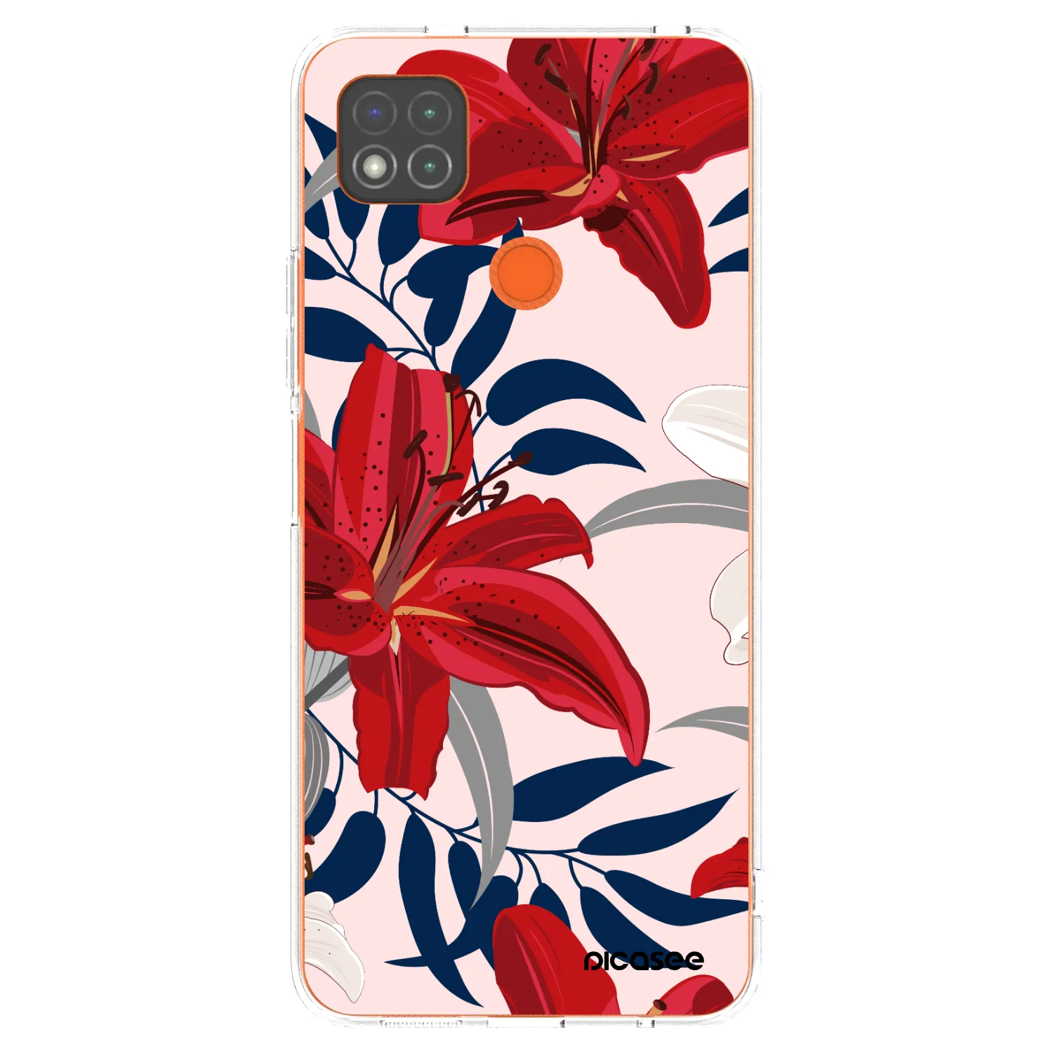 Picasee silikonový průhledný obal pro Xiaomi Redmi 9C - Red Lily