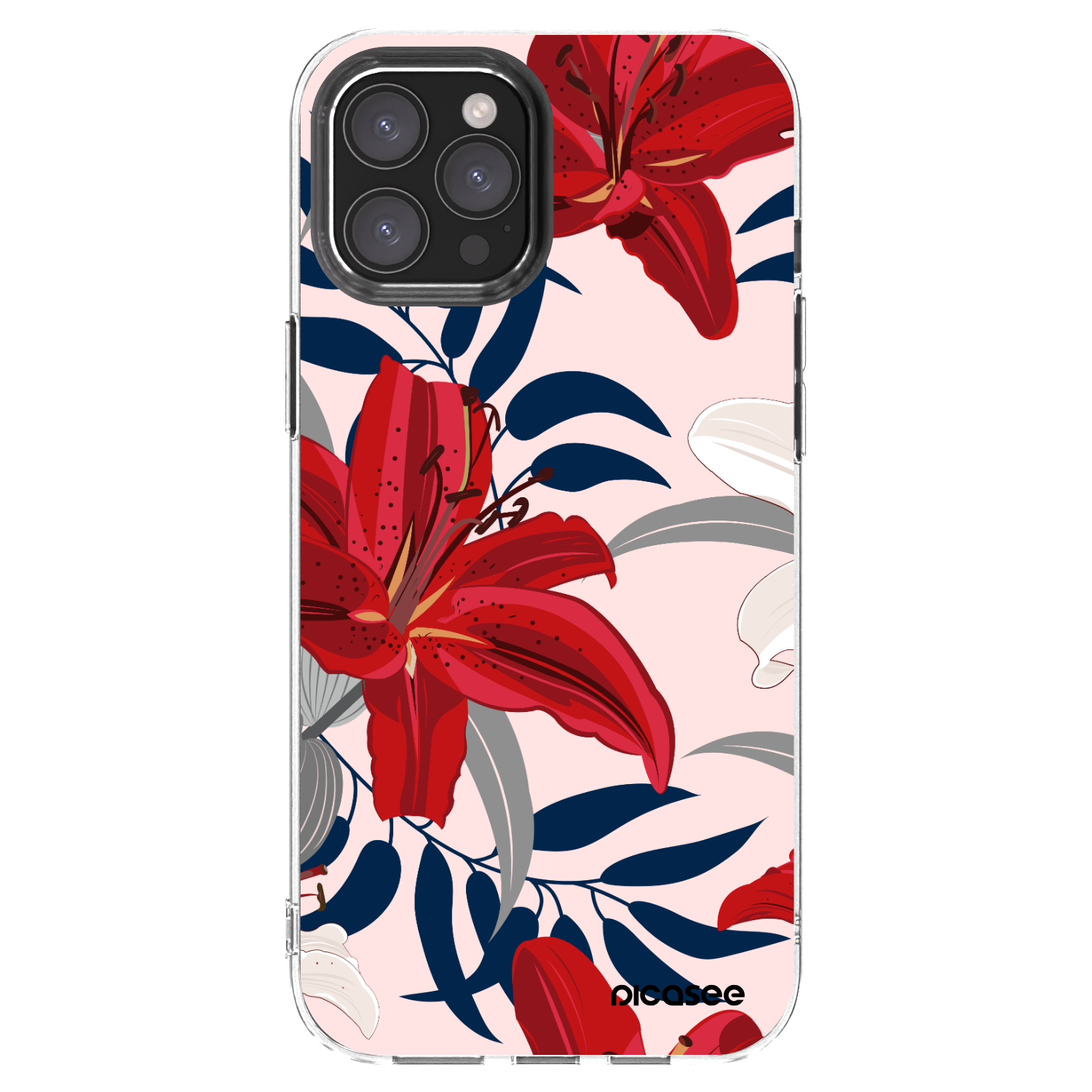 Picasee silikonový průhledný obal pro Apple iPhone 12 Pro Max - Red Lily