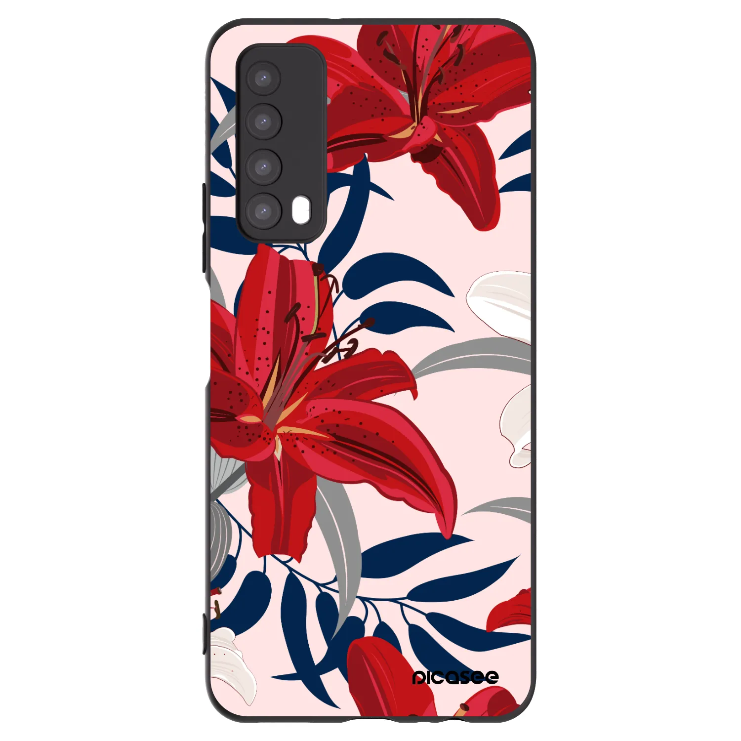 Picasee silikonový černý obal pro Huawei P Smart 2021 - Red Lily