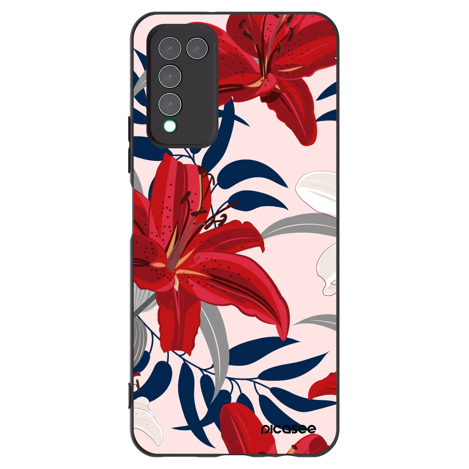 Picasee silikonový černý obal pro Honor 10X Lite - Red Lily