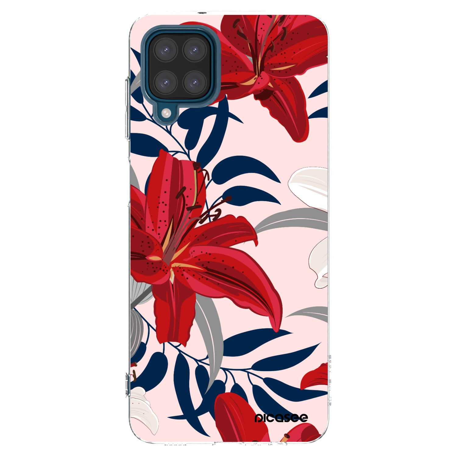 Picasee silikonový průhledný obal pro Samsung Galaxy A12 A125F - Red Lily