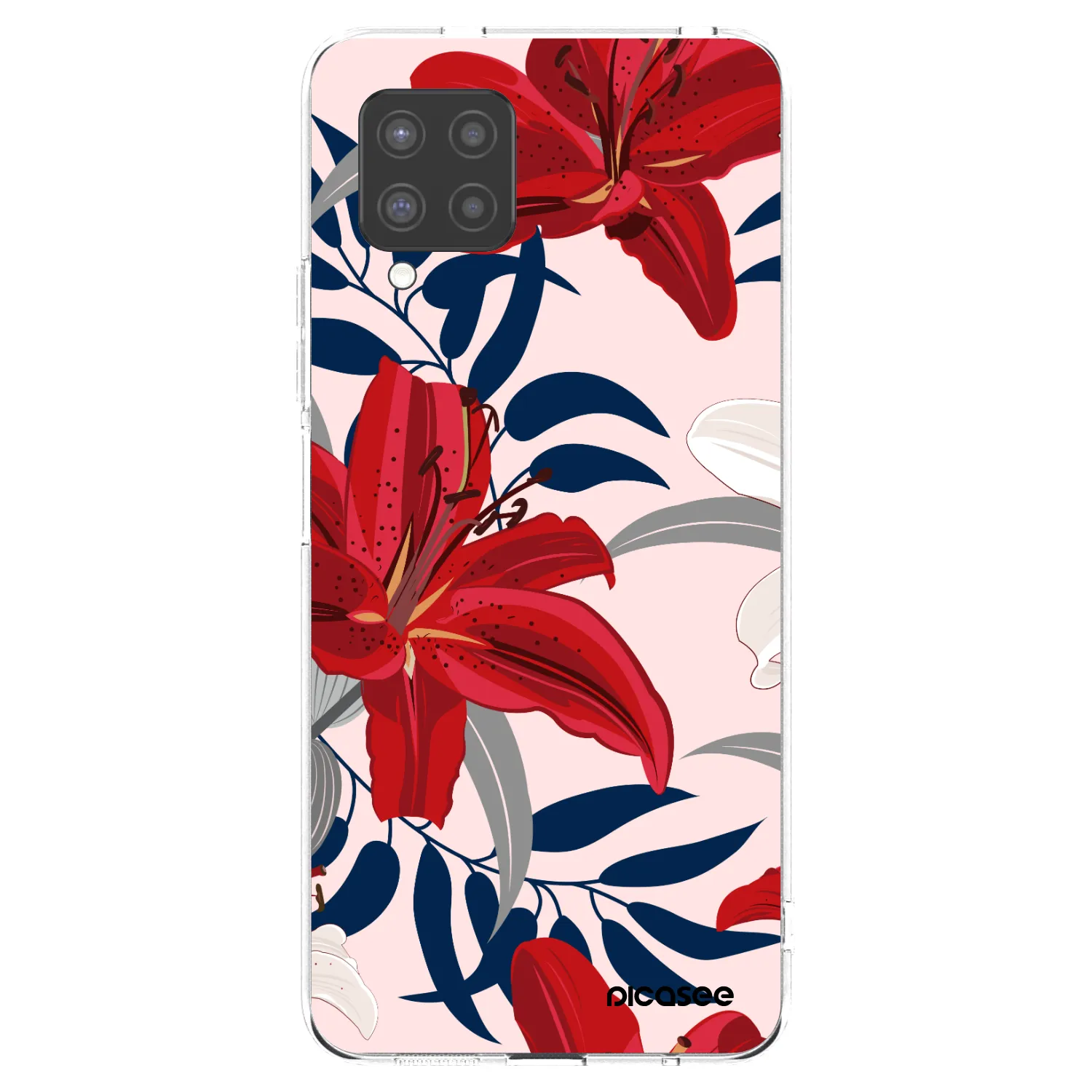 Picasee silikonový průhledný obal pro Samsung Galaxy A42 A426B - Red Lily