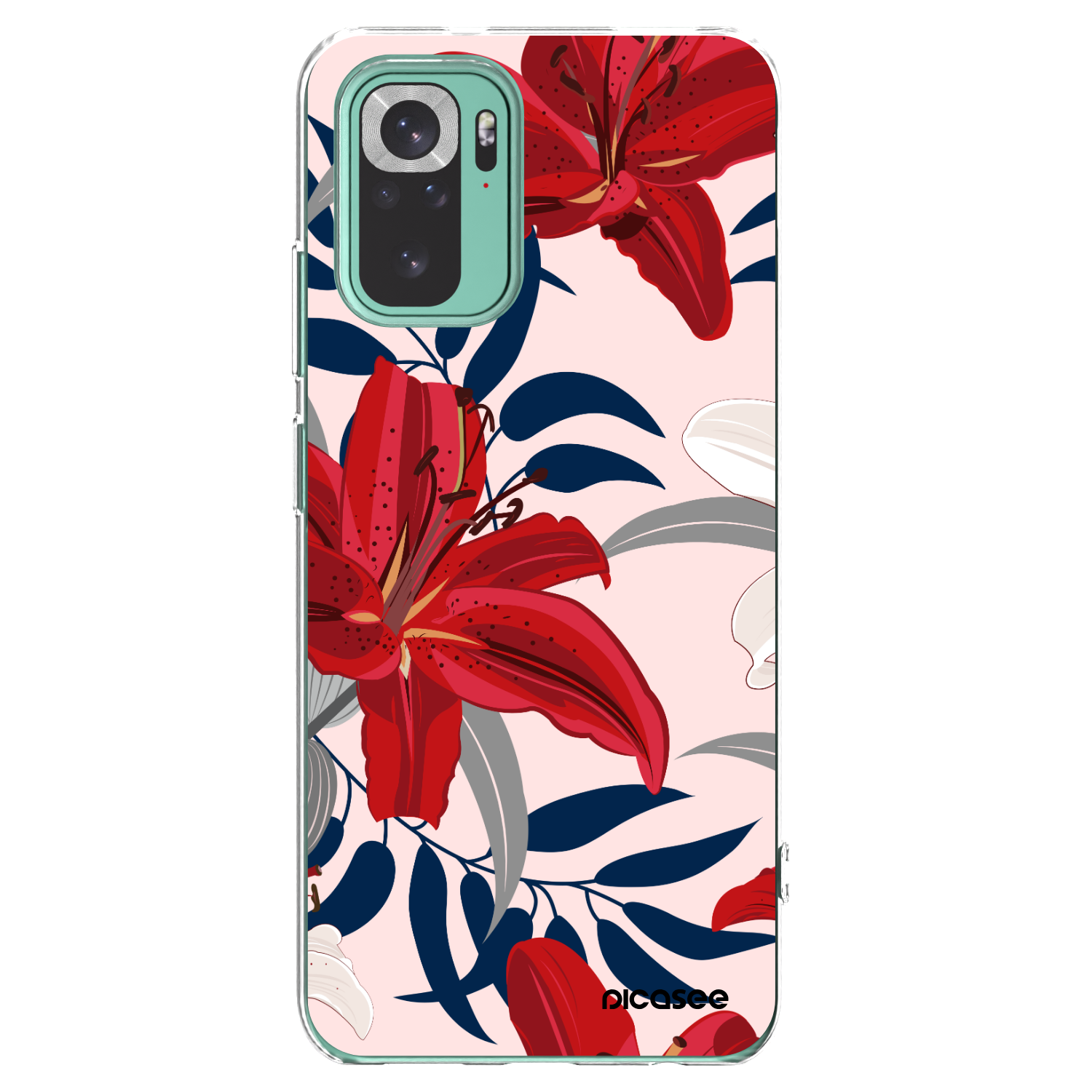 Picasee silikonový průhledný obal pro Xiaomi Redmi Note 10 Pro - Red Lily