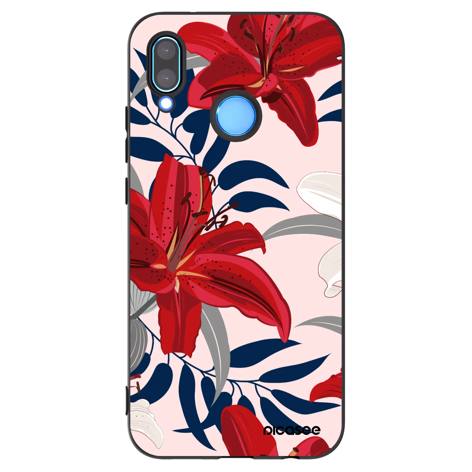 Picasee silikonový černý obal pro Huawei P20 Lite - Red Lily