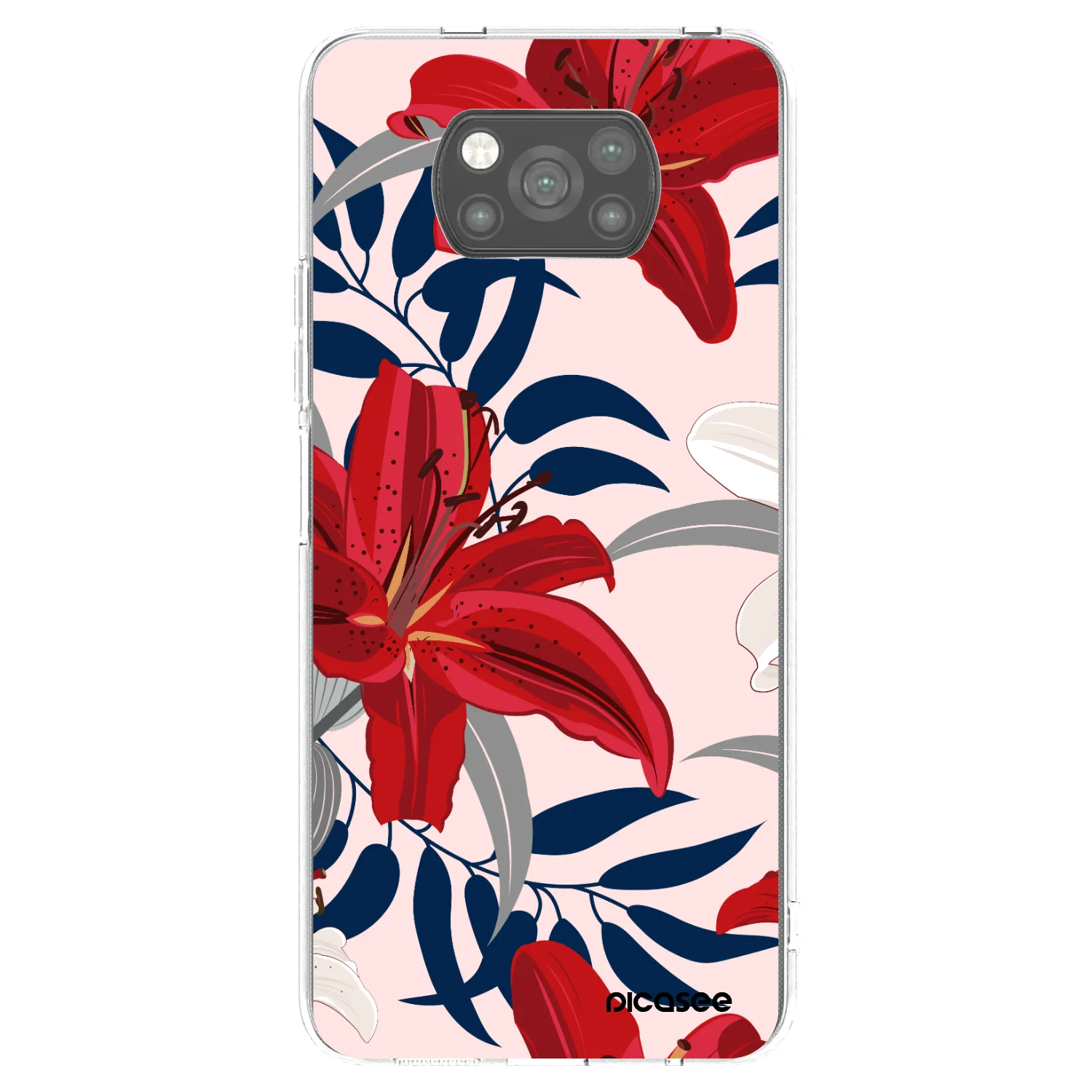 Picasee silikonový černý obal pro Xiaomi Poco X3 Pro - Red Lily