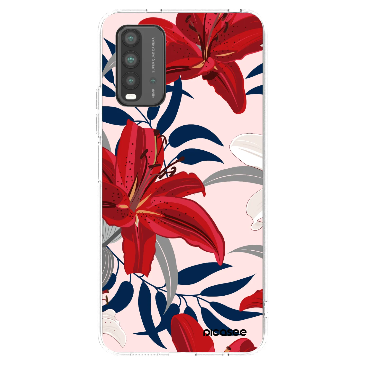Picasee silikonový průhledný obal pro Xiaomi Redmi 9T - Red Lily