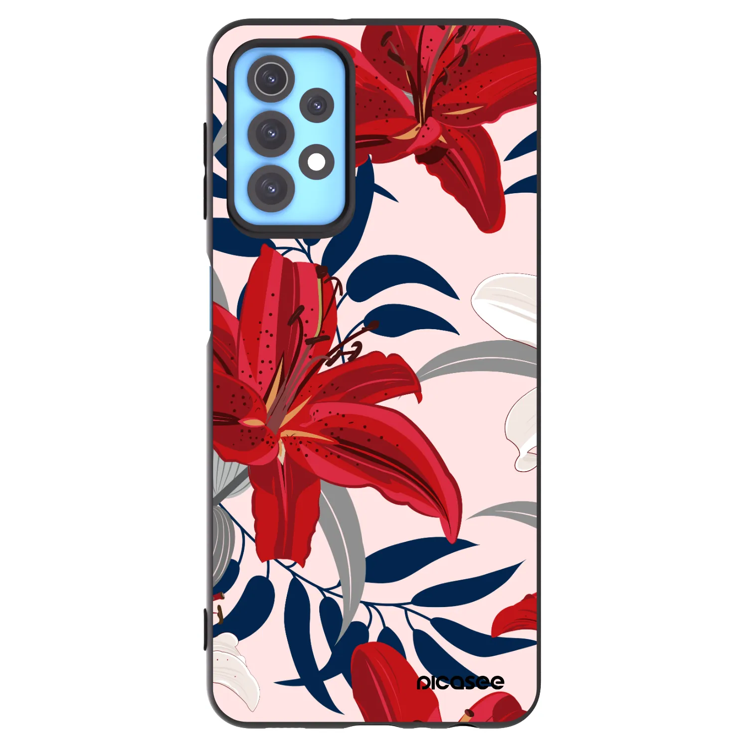 Picasee silikonový černý obal pro Samsung Galaxy A32 4G SM-A325F - Red Lily
