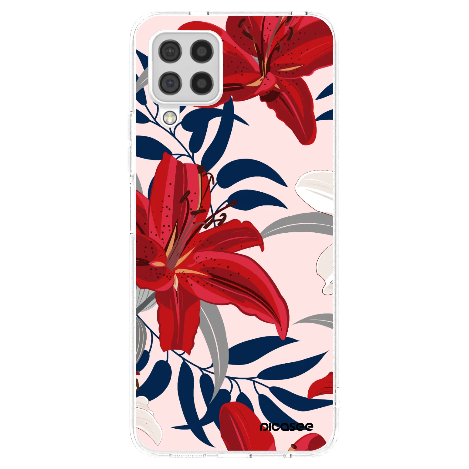 Picasee silikonový průhledný obal pro Samsung Galaxy A22 A225F 4G - Red Lily