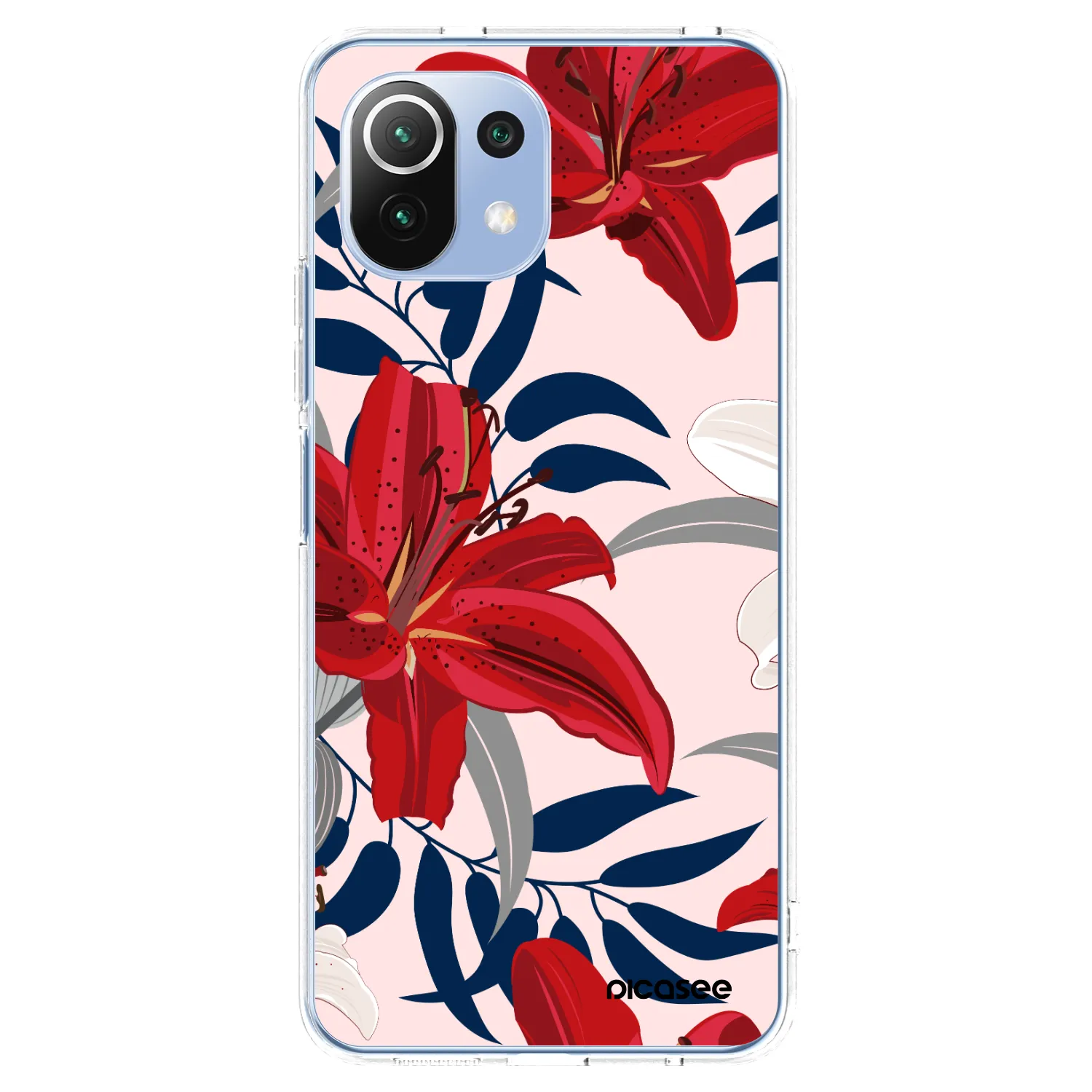 Picasee silikonový průhledný obal pro Xiaomi 11 Lite 5G NE - Red Lily