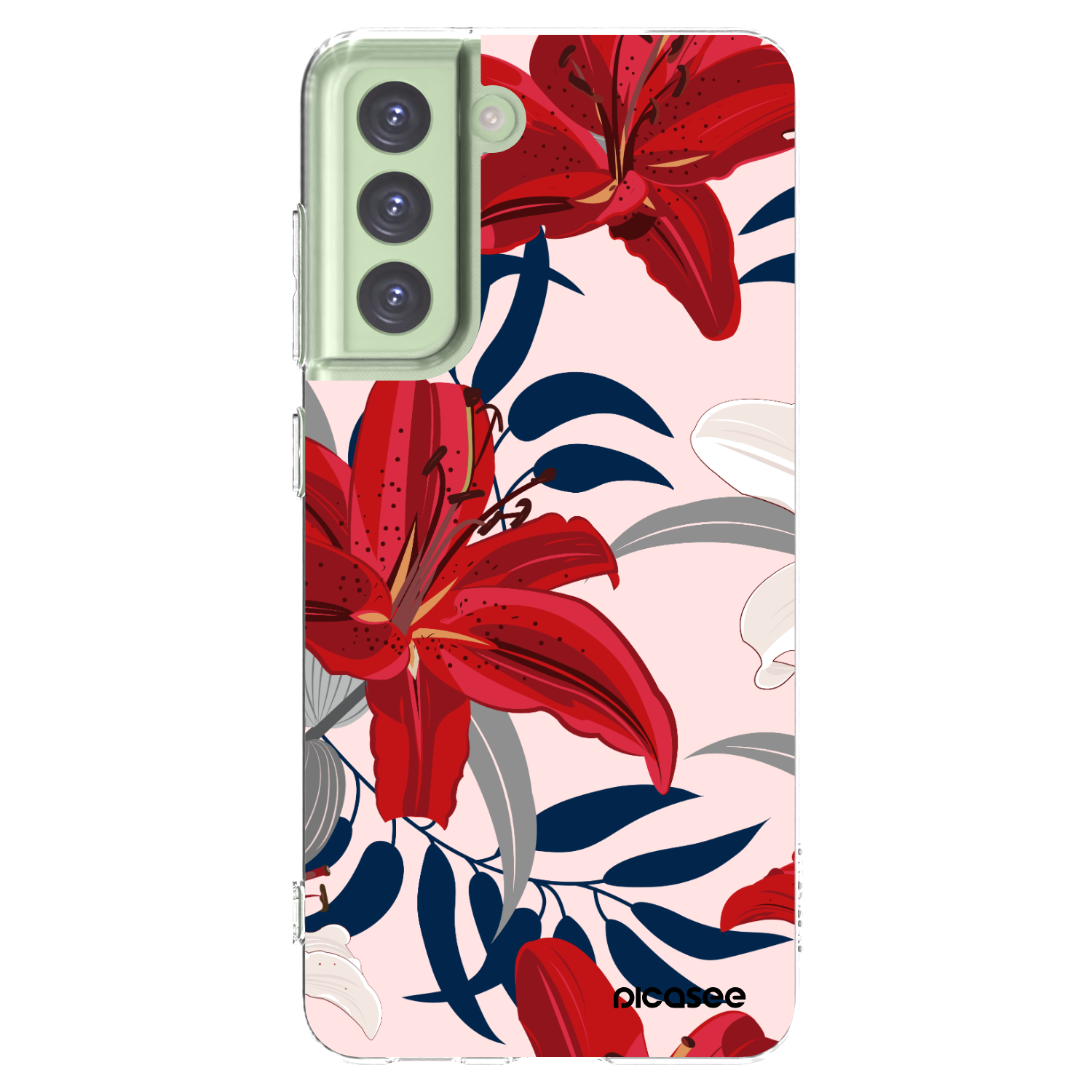 Picasee silikonový průhledný obal pro Samsung Galaxy S21 FE 5G - Red Lily