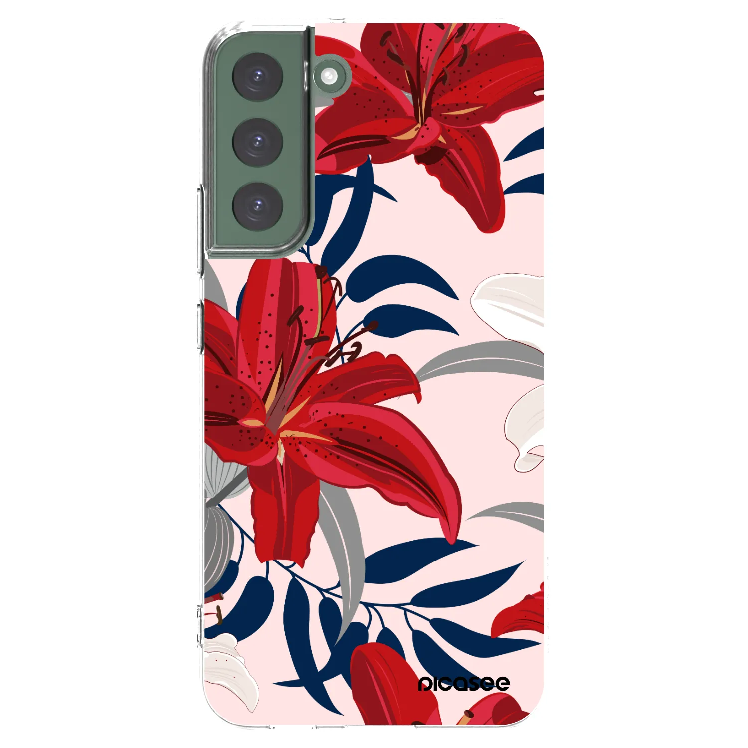 Picasee silikonový průhledný obal pro Samsung Galaxy S22+ 5G - Red Lily